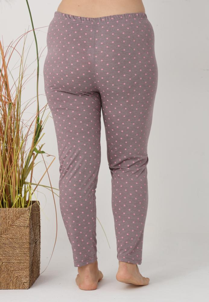 Pantaloni de Pijama Dama Lungi,Big Size,Culoare Gri Inchis cu Roz, Engros